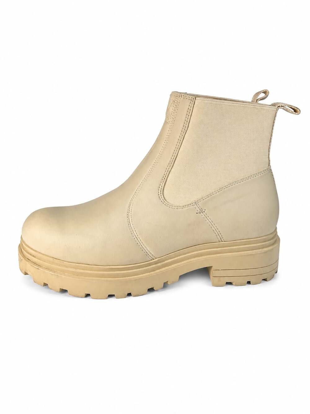 OTBT Inhabiter Boot Women's Cream Beige Lug Sole Chelsea Ankle Boots